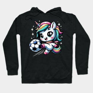 Cute Unicorn Playing Soccer Hoodie